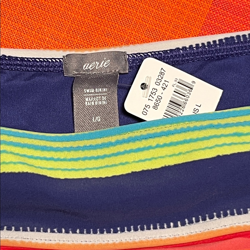 Aerie Multicolor Striped Bikini, Top Size XL, Bottom Size Large - Picture 2 of 4